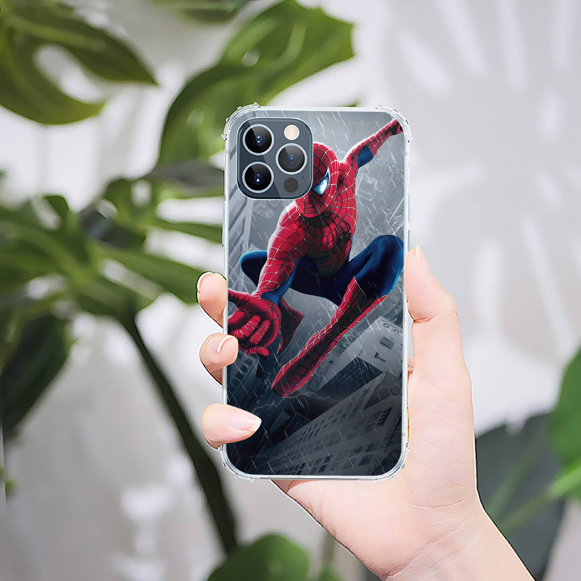 （画像用） Spider Man スパイダーマン 【iPhone 12シリーズ対応】透明スマホケース（クリアソフトケース）